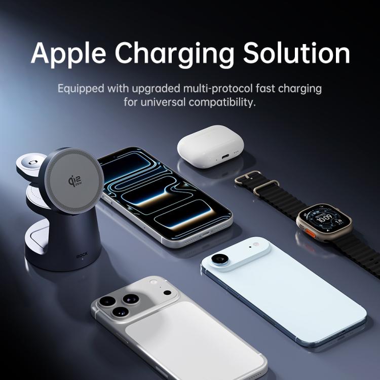 ROCK W56 3合1磁吸無線充電器，支援Qi2.2 25W，W56