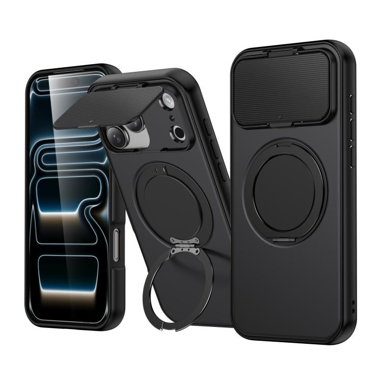 ShellGod 磁吸旋轉支架鏡頭保護PC TPU混合手機殼，適用於iPhone 17 Pro Max、iPhone 17 Pro