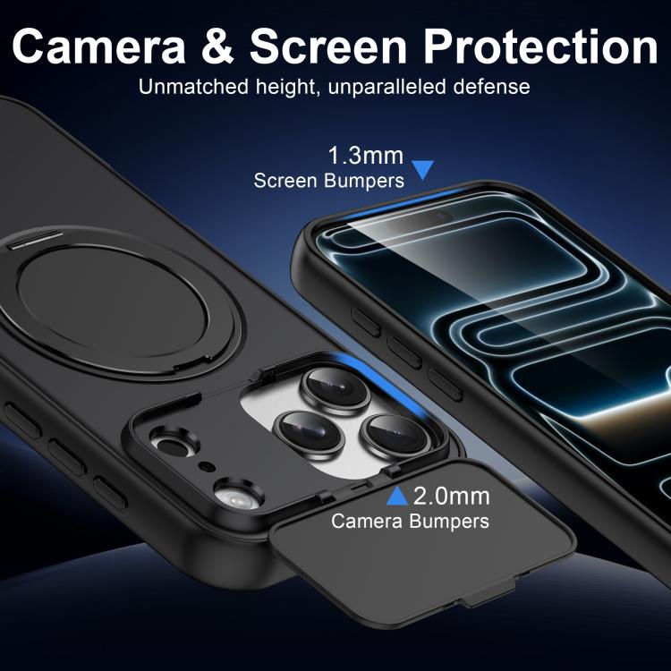 ShellGod 磁吸旋轉支架鏡頭保護PC TPU混合手機殼，適用於iPhone 17 Pro Max、iPhone 17 Pro