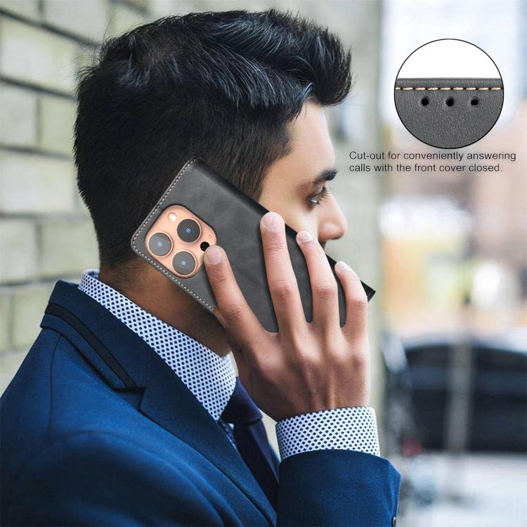 純色小牛皮紋理 RFID 素皮手機殼，適用於 iPhone XS Max、iPhone 6 Plus/7 Plus/8 Plus、iPhone 6 / 7 / 8