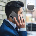 純色小牛皮紋理 RFID 素皮手機殼，適用於 iPhone XS Max、iPhone 6 Plus/7 Plus/8 Plus、iPhone 6 / 7 / 8