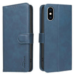 純色小牛皮紋理 RFID 素皮手機殼，適用於 iPhone XS Max、iPhone 6 Plus/7 Plus/8 Plus、iPhone 6 / 7 / 8