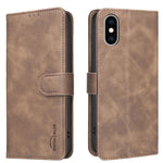 純色小牛皮紋理 RFID 素皮手機殼，適用於 iPhone XS Max、iPhone 6 Plus/7 Plus/8 Plus、iPhone 6 / 7 / 8
