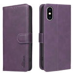 純色小牛皮紋理 RFID 素皮手機殼，適用於 iPhone XS Max、iPhone 6 Plus/7 Plus/8 Plus、iPhone 6 / 7 / 8