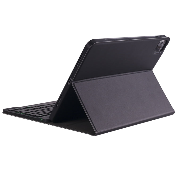 A098BS 可拆式超薄背光藍牙鍵盤保護殼，適用於 iPad Air 11 2024 / 2025 / Air 4 10.9 吋 2020，附支架與筆槽，A098BS
