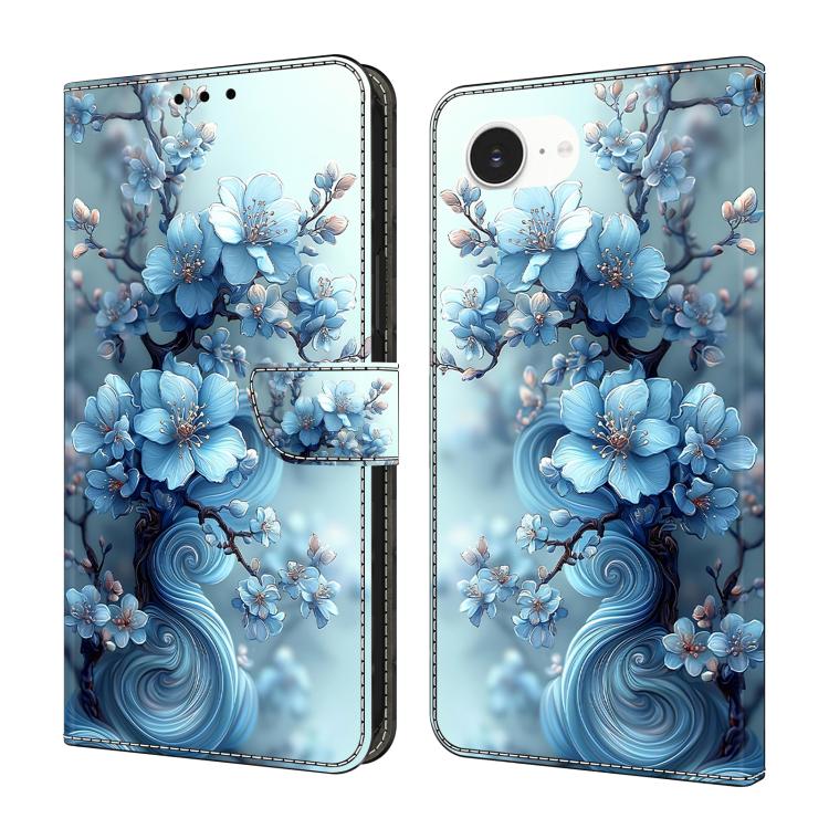 水晶般彩繪素食皮革手機殼，適用於 iPhone 17e / 16e、iPhone 17 Pro Max、iPhone 17 Pro、iPhone 17