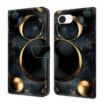 水晶般彩繪素食皮革手機殼，適用於 iPhone 17e / 16e、iPhone 17 Pro Max、iPhone 17 Pro、iPhone 17