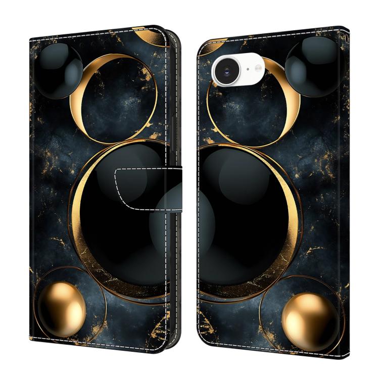 水晶般彩繪素食皮革手機殼，適用於 iPhone 17e / 16e、iPhone 17 Pro Max、iPhone 17 Pro、iPhone 17