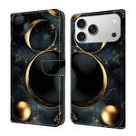 水晶般彩繪素食皮革手機殼，適用於 iPhone 17e / 16e、iPhone 17 Pro Max、iPhone 17 Pro、iPhone 17