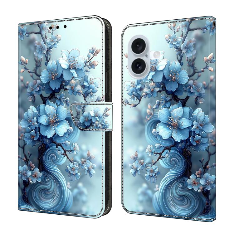 水晶般彩繪素食皮革手機殼，適用於 iPhone 17e / 16e、iPhone 17 Pro Max、iPhone 17 Pro、iPhone 17