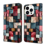 水晶般彩繪素食皮革手機殼，適用於 iPhone 15 Pro Max、iPhone 15 Pro、iPhone 14 / 13、iPhone 14 Pro
