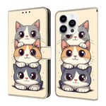 水晶般彩繪素食皮革手機殼，適用於 iPhone 15 Pro Max、iPhone 15 Pro、iPhone 14 / 13、iPhone 14 Pro