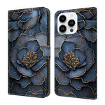 水晶般彩繪素食皮革手機殼，適用於 iPhone 15 Pro Max、iPhone 15 Pro、iPhone 14 / 13、iPhone 14 Pro