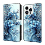 水晶般彩繪素食皮革手機殼，適用於 iPhone 15 Pro Max、iPhone 15 Pro、iPhone 14 / 13、iPhone 14 Pro