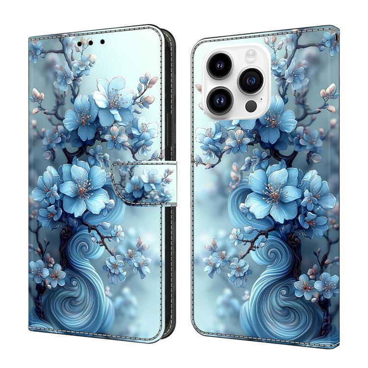 水晶般彩繪素食皮革手機殼，適用於 iPhone 15 Pro Max、iPhone 15 Pro、iPhone 14 / 13、iPhone 14 Pro