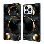 水晶般彩繪素食皮革手機殼，適用於 iPhone 15 Pro Max、iPhone 15 Pro、iPhone 14 / 13、iPhone 14 Pro