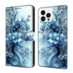 水晶般彩繪素食皮革手機殼，適用於 iPhone 15 Pro Max、iPhone 15 Pro、iPhone 14 / 13、iPhone 14 Pro