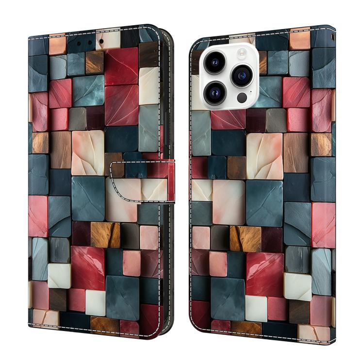 水晶般彩繪素食皮革手機殼，適用於 iPhone 15 Pro Max、iPhone 15 Pro、iPhone 14 / 13、iPhone 14 Pro