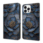 水晶般彩繪素食皮革手機殼，適用於 iPhone 15 Pro Max、iPhone 15 Pro、iPhone 14 / 13、iPhone 14 Pro