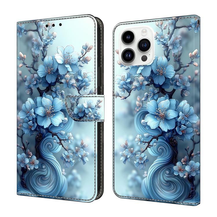 水晶般彩繪素食皮革手機殼，適用於 iPhone 15 Pro Max、iPhone 15 Pro、iPhone 14 / 13、iPhone 14 Pro