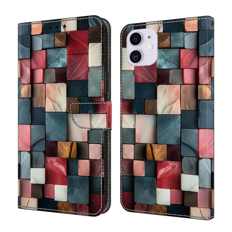 水晶般彩繪素皮手機殼，適用於 iPhone 11