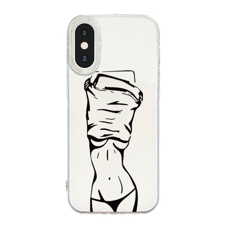 透明框 IMD 奶油色手機殼，適用於 iPhone 11 Pro Max，適用於 iPhone 11，適用於 iPhone 11 Pro，適用於 iPhone X / XS，適用於 iPhone XR，適用於 iPhone XS Max，適用於 iPhone 8 Plus / 7 Plus