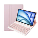 適用於 iPad Air 11 2024 / 2025 / Air 4 2020 / Air 5 2022 A098B 可拆式 ABS 超薄糖果色藍牙鍵盤保護殼，附支架與筆槽，A098B