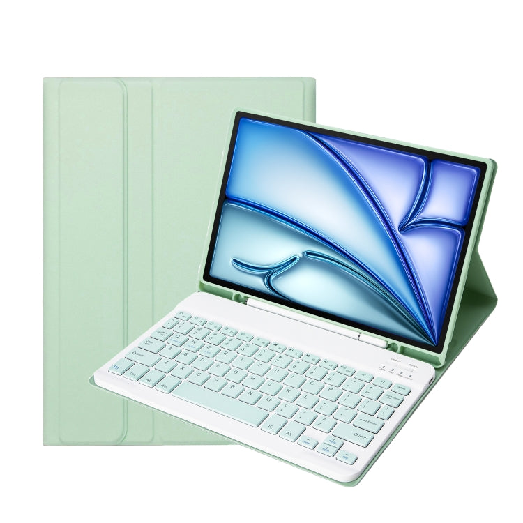 適用於 iPad Air 11 2024 / 2025 / Air 4 2020 / Air 5 2022 A098B 可拆式 ABS 超薄糖果色藍牙鍵盤保護殼，附支架與筆槽，A098B