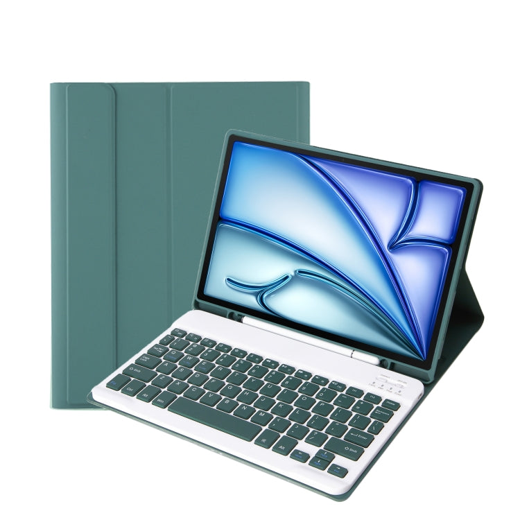適用於 iPad Air 11 2024 / 2025 / Air 4 2020 / Air 5 2022 A098B 可拆式 ABS 超薄糖果色藍牙鍵盤保護殼，附支架與筆槽，A098B