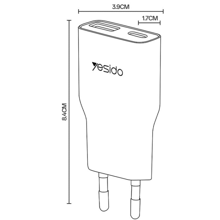 Yesido YC112 超薄20W雙埠PD QC快充器，YC112