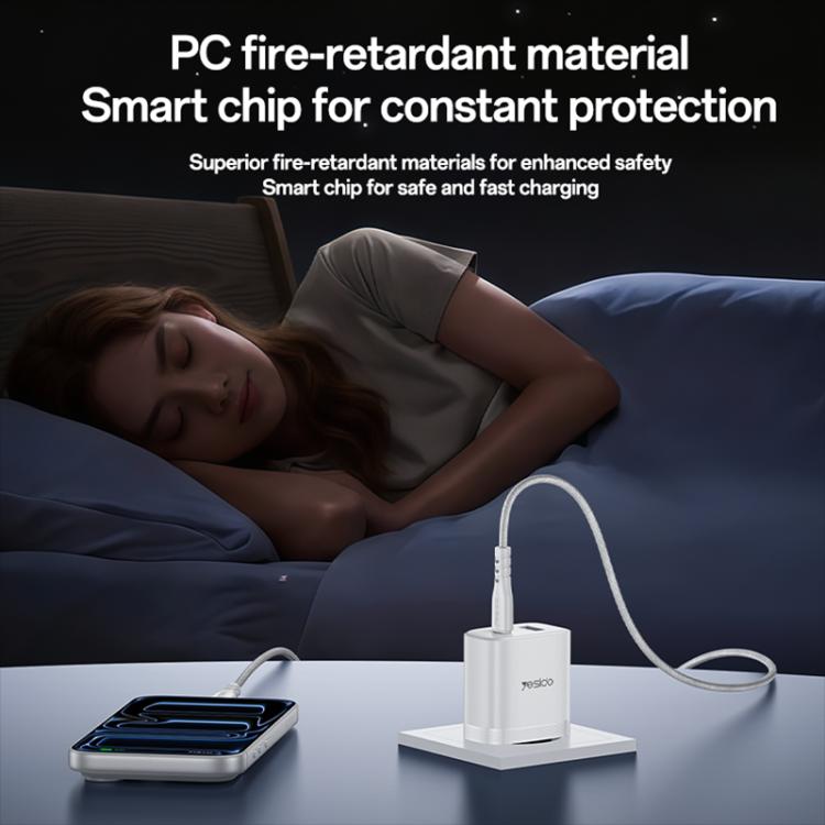 Yesido PD45W USB and Type-C Dual Interface Fast Charger Set, EU Plug, UK Plug, US Plug
