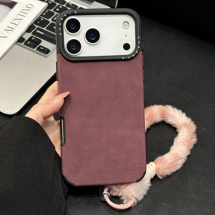 仿麂皮布料TPU手機殼附絲網印刷兔子絨繩，適用於 iPhone 17 Pro Max，適用於 iPhone 17 Pro，適用於 iPhone 17，適用於 iPhone 16 Pro Max，適用於 iPhone 16 Pro，適用於 iPhone 16，適用於 iPhone 15 Pro Max，適用於 iPhone 15 Pro
