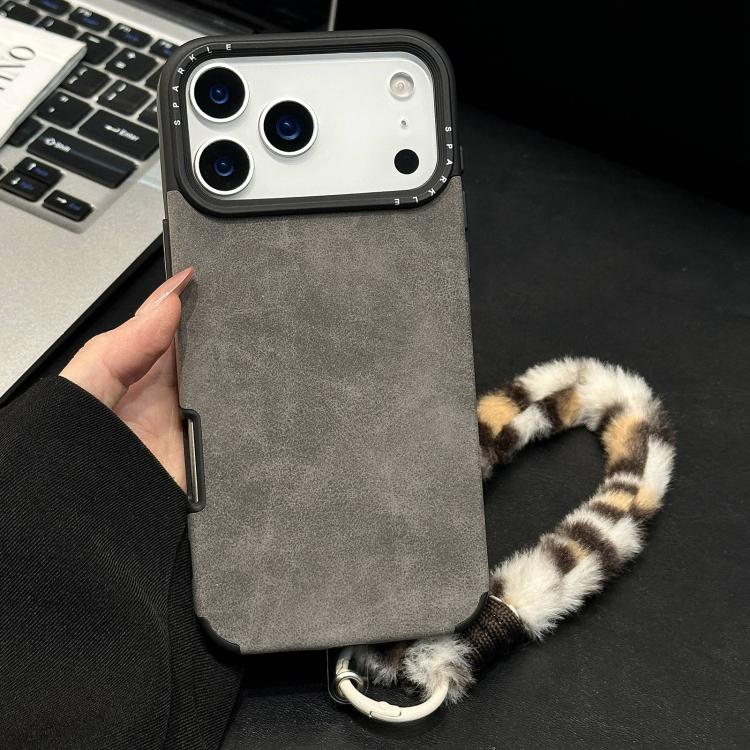 仿麂皮布料TPU手機殼附絲網印刷兔子絨繩，適用於 iPhone 17 Pro Max，適用於 iPhone 17 Pro，適用於 iPhone 17，適用於 iPhone 16 Pro Max，適用於 iPhone 16 Pro，適用於 iPhone 16，適用於 iPhone 15 Pro Max，適用於 iPhone 15 Pro