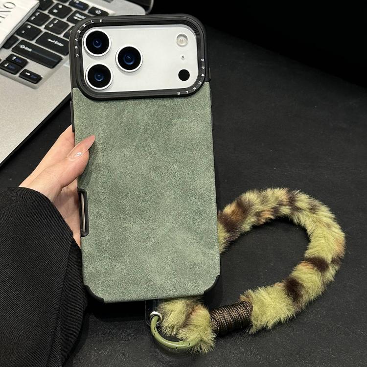 仿麂皮布料TPU手機殼附絲網印刷兔子絨繩，適用於 iPhone 17 Pro Max，適用於 iPhone 17 Pro，適用於 iPhone 17，適用於 iPhone 16 Pro Max，適用於 iPhone 16 Pro，適用於 iPhone 16，適用於 iPhone 15 Pro Max，適用於 iPhone 15 Pro