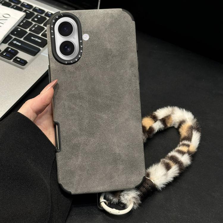 仿麂皮布料TPU手機殼附絲網印刷兔子絨繩，適用於 iPhone 17 Pro Max，適用於 iPhone 17 Pro，適用於 iPhone 17，適用於 iPhone 16 Pro Max，適用於 iPhone 16 Pro，適用於 iPhone 16，適用於 iPhone 15 Pro Max，適用於 iPhone 15 Pro