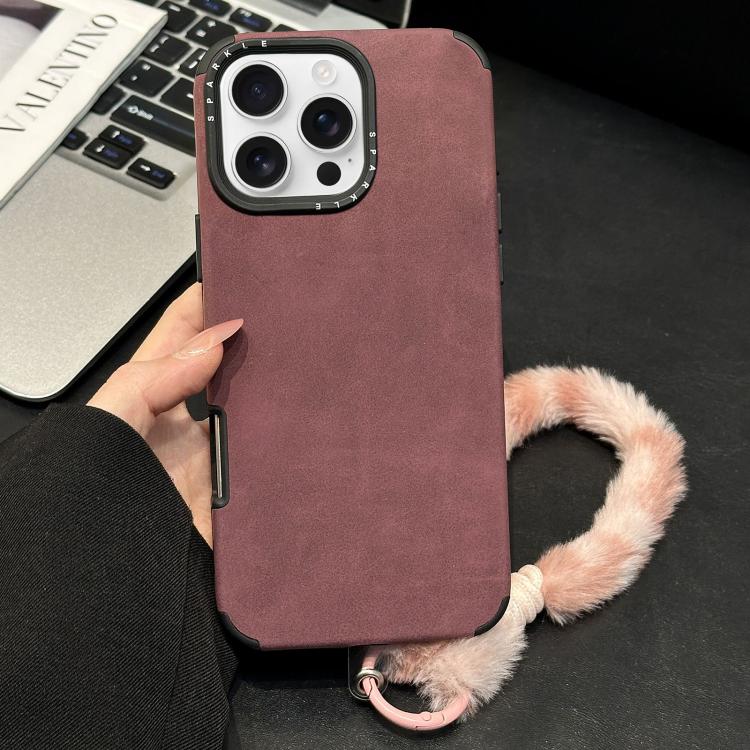 仿麂皮布料TPU手機殼附絲網印刷兔子絨繩，適用於 iPhone 17 Pro Max，適用於 iPhone 17 Pro，適用於 iPhone 17，適用於 iPhone 16 Pro Max，適用於 iPhone 16 Pro，適用於 iPhone 16，適用於 iPhone 15 Pro Max，適用於 iPhone 15 Pro