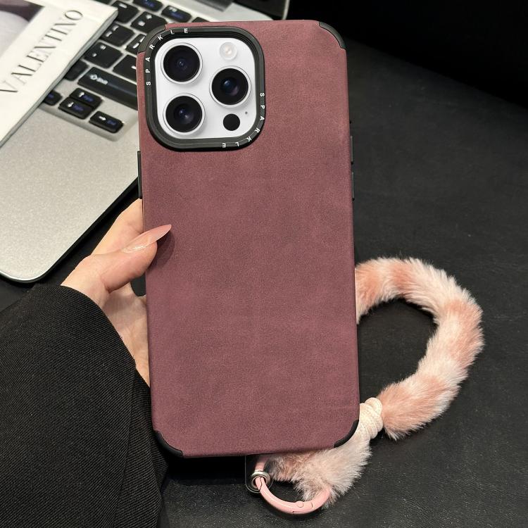 仿麂皮布料TPU手機殼附絲網印刷兔子絨繩，適用於 iPhone 17 Pro Max，適用於 iPhone 17 Pro，適用於 iPhone 17，適用於 iPhone 16 Pro Max，適用於 iPhone 16 Pro，適用於 iPhone 16，適用於 iPhone 15 Pro Max，適用於 iPhone 15 Pro