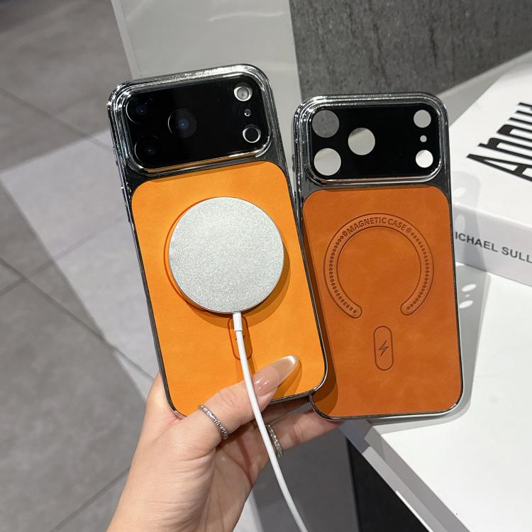 細孔羔羊皮磁吸手機殼，適用於 iPhone 17 Pro Max，適用於 iPhone 17 Pro
