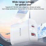 Yesido YC19U PD20W USB-C / Type-C 與 QC18W USB-A 雙接口充電器套裝，附 Type-C 轉 Type-C 線，YC19U