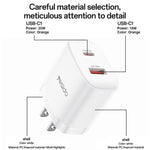 Yesido YC19U PD20W USB-C / Type-C 與 QC18W USB-A 雙接口充電器套裝，附 Type-C 轉 Type-C 線，YC19U