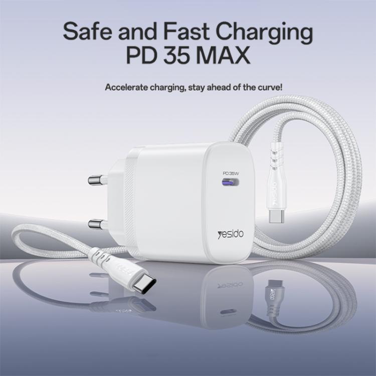 Yesido YC107 PD35W USB-C / Type-C 單接口快充套裝，附 Type-C 轉 Type-C 線，YC107