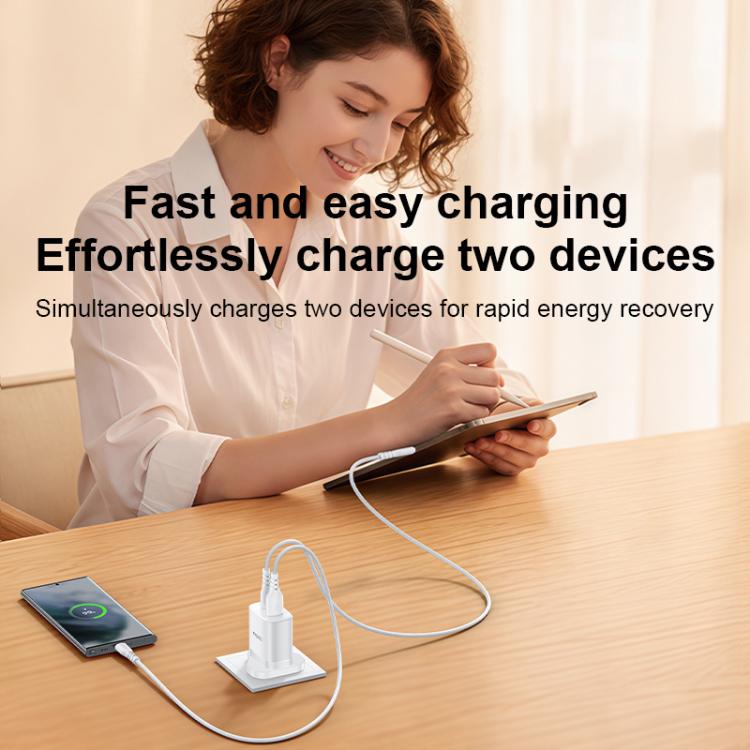 Yesido YC152 PD20W USB-C / Type-C 與 QC18W USB-A 雙接口充電器套裝，附 Type-C 轉 Type-C 線，YC152