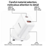 Yesido YC152 PD20W USB-C / Type-C 與 QC18W USB-A 雙接口充電器套裝，附 Type-C 轉 Type-C 線，YC152