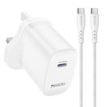 Yesido YC153 PD35W USB-C / Type-C 單接口快充套裝，附 Type-C 轉 Type-C 線，YC153