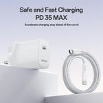Yesido YC153 PD35W USB-C / Type-C 單接口快充套裝，附 Type-C 轉 Type-C 線，YC153