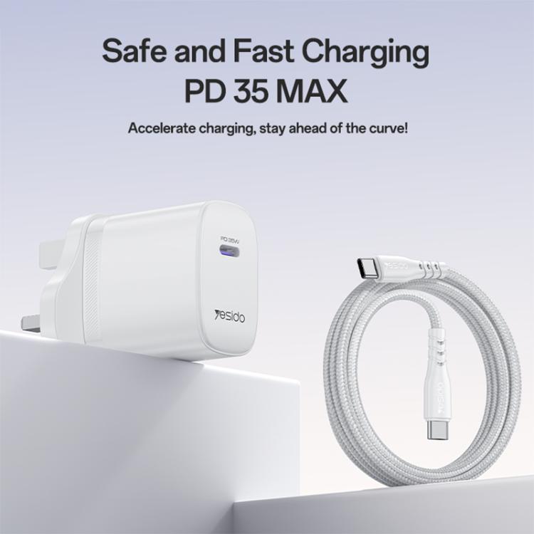 Yesido YC153 PD35W USB-C / Type-C 單接口快充套裝，附 Type-C 轉 Type-C 線，YC153