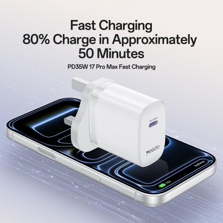 Yesido YC153 PD35W USB-C / Type-C 單接口快充套裝，附 Type-C 轉 Type-C 線，YC153