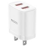 Yesido YC17U 12W 2.4A USB 雙埠充電器組合，附 1m USB 轉 Type-C 數據線，YC17U