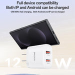 Yesido YC17U 12W 2.4A USB 雙埠充電器組合，附 1m USB 轉 Type-C 數據線，YC17U