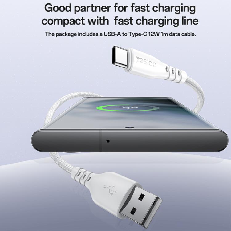 Yesido YC17U 12W 2.4A USB 雙埠充電器組合，附 1m USB 轉 Type-C 數據線，YC17U